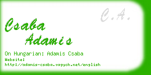 csaba adamis business card